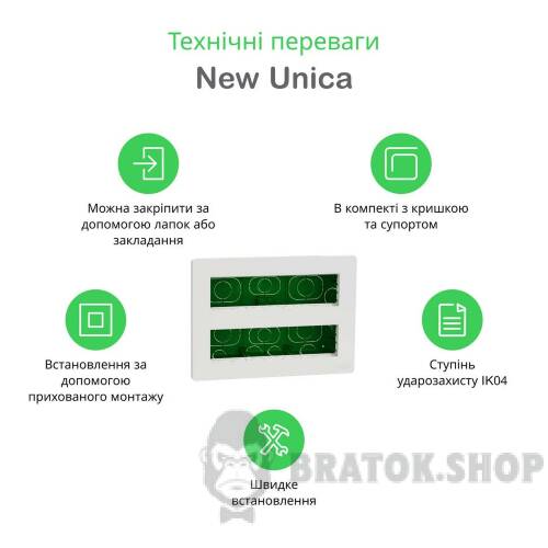 Блок unica system+ прихована вставка 2х4 антибактеріальний NU171820