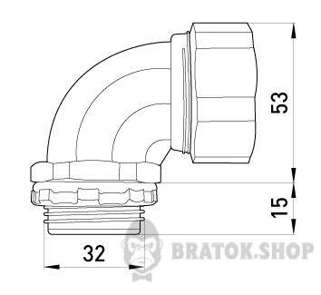 Ввід кутовий e.met.angle.stand.sldx.25 для металорукава 25мм(1") s046004 у Києві