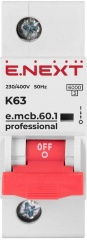 Модульний автоматичний вимикач e.mcb.pro.60.1.K 63 new, 1р, 63А, K, 6кА new