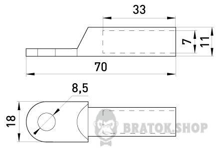 Мідний кабельний наконечник e.end.stand.dt.25