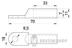 Мідний кабельний наконечник e.end.stand.dt.25