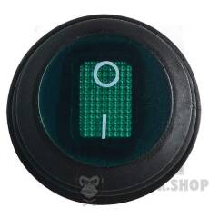 KCD1-8-101NW GR/B 220V Перемикач 1 клав.круглий вологозах. зелений з підсвічуванням