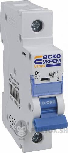 Автоматичний вимикач 1p 1A D 6kA АСКО-УКРЕМ BA UTrust A0010210043 у Сумах