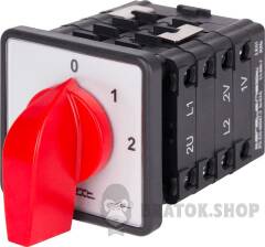 Пакетний перемикач LK63/4.322-ZP/45 щитовий, з передньою панеллю, 0-1-2, 63А