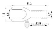 Ізольований наконечник вилковий e.terminal.stand.sv.5,5.6.black 4-6 кв.мм, чорний, 100шт