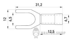 Ізольований наконечник вилковий e.terminal.stand.sv.5,5.6.black 4-6 кв.мм, чорний, 100шт