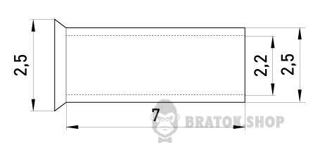 Неізольований наконечник e.terminal.stand.en.2.5.7 2,5 кв.мм, L=7 мм, 100шт s4038006 у Києві