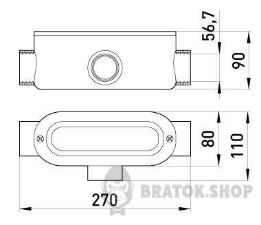 Соединитель ревизионный Т-образный e.industrial.pipe.db.revise.t.2&quot; для труб 2&quot; i0560006 в Киеве