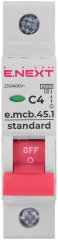 Модульний автоматичний вимикач e.mcb.stand.45.1.C4, 1р, 4А, C, 4,5 кА