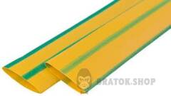 Термоусаджувальна трубка e.termo.stand.8.4.yellow-green, 8/4, 1м, жовто-зелена