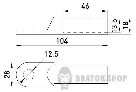 Мідний кабельний наконечник e.end.stand.dt.95