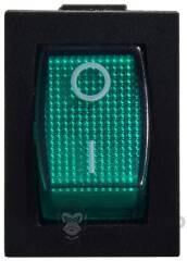 KCD1-2-101N GR/B 220V Перемикач 1 клав. зелений з підсвічуванням