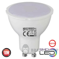 Лампа светодиодная LED GU10 MR16 10W 3000K Horoz Electric PLUS (001-002-0010-021)