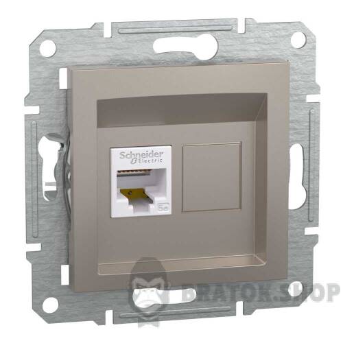 Розетка комп'ютерна RJ45 UTP 5E одинарна Schneider Electric Asfora бронза EPH4300169 у Сумах