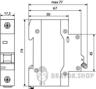 Автоматический выключатель 1p 63A D 4.5kA АСКО-УКРЕМ ВА-2017 A0010170093 в Сумах