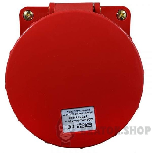 Розетка-гнездо силовая стационарная ГC125A/4 400V 3P+PE (144) АСКО-Укрем A0080040010 красный