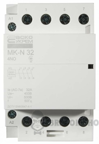Контактор модульний 4P 32A 4NO АСКО-Укрем MK-N A0040030032