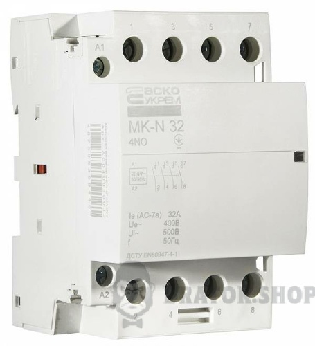 Контактор модульний 4P 32A 4NO АСКО-Укрем MK-N A0040030032