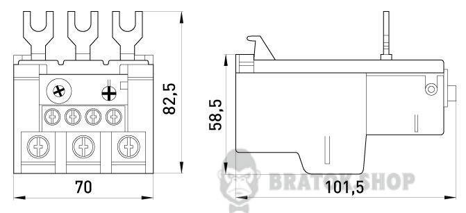 Теплове реле e.industrial.ukh.85.65, номін. струм 85А, діап. регул. 45-65 А i0110011 у Києві