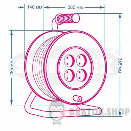 Котушка для подовжувача на 4 розетки без заземлення SVITTEX SV-028