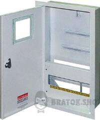 Корпус e.mbox.stand.w.f3.12.z металлический, под 3-ф. счетчик, 12 встраиваемый мод. с замком
