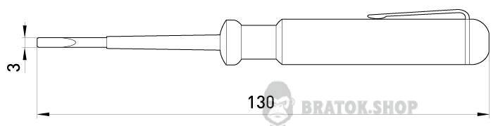 Індикатор e.tool.test01  130х3 прямий шліц АС100-500В t001101 у Києві