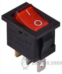 KCD1-2-101N R/B 220V Перемикач 1 клав. червоний з підсвічуванням