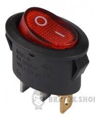 KCD1-9-101N R/B 220V Переключатель 1 клав. овал. красный с подсветкой