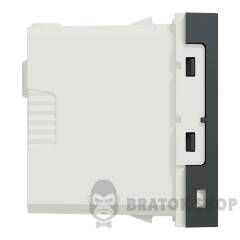 USB, New Unica, 1 модуль, тип A+C, 12 Вт, антрацит