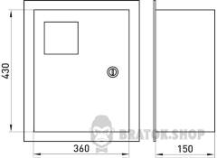 Корпус e.mbox.stand.w.f3.24.z металевий, під 3-ф. лічильник, 24 мод., що вбудовується, з замком