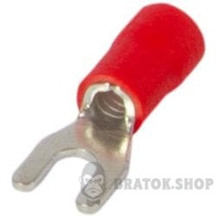 Ізольований наконечник вилковий e.terminal.stand.sv.5,5.8.red 4-6 кв.мм, червоний, 100шт