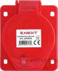 Силова розетка, що вбудовується e.socket.pro.3.16.wall, 3п., 230В, 16А (413)