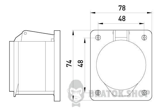 Силова розетка, що вбудовується e.socket.pro.3.16.wall, 3п., 230В, 16А (413) p012010 у Києві