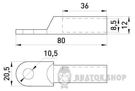 Мідний кабельний наконечник e.end.stand.dt.35