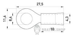 Ізольований наконечник e.terminal.stand.rv1.1,25.8.orang 0.5-1.5 кв.мм, помаранчевий, 100шт