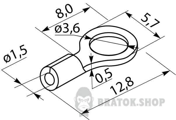 Наконечник под болт кольцевой с изоляцией 1.5 мм АСКО-Укрем RV-1.25-3.7 A0060030044 в Сумах