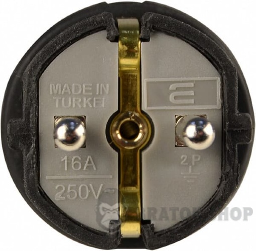 Вилка каучуковая прямая Schuko 16A 220V 2P+PE АСКО-Укрем A0250010001 черный в Сумах