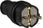 Вилка каучуковая прямая Schuko 16A 220V 2P+PE АСКО-Укрем A0250010001 черный в Сумах