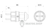 Вилка каучуковая прямая Schuko 16A 220V 2P+PE АСКО-Укрем A0250010001 черный в Сумах
