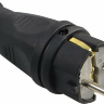 Вилка каучукова пряма Schuko 16A 220V 2P+PE АСКО-Укрем A0250010001 чорний