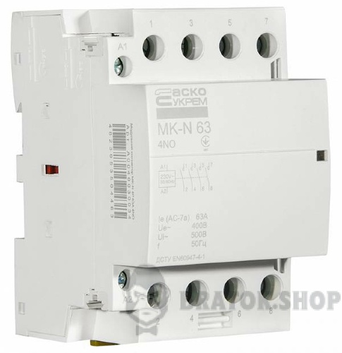 Контактор модульний 4P 63A 4NO АСКО-Укрем MK-N A0040030034