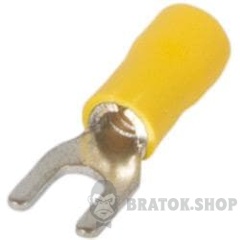 Ізольований наконечник вилковий e.terminal.stand.sv.5,5.8.yellow 4-6 кв.мм, жовтий, 100шт