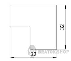 Внутрішній кут e.trunking.blend.in.stand.20.10 для короба 20х10мм