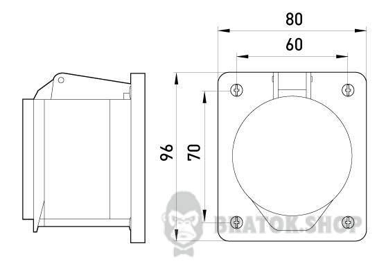 Силова розетка, що вбудовується e.socket.pro.3.32.wall, 3п., 230В, 32А (423) p012011 у Києві