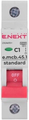 Модульний автоматичний вимикач e.mcb.stand.45.1.C1, 1р, 1А, C, 4,5 кА