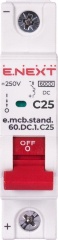 Модульний автоматичний вимикач e.mcb.stand.60.DC.1.C25, 1р, 25А, C, 6кА, DC
