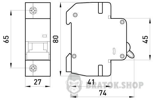 Модульный автоматический выключатель e.mcb.pro.60.1.K 80 new, 1р, 80А, K, 6кА new p0430002 в Киеве