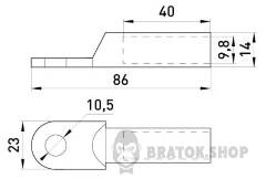 Мідний кабельний наконечник e.end.stand.dt.50