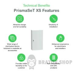 Розподільчий щит навісний, 3 ряди, 13 модулів, білі двері, PrismaSeT XS