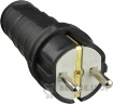 Вилка каучуковая прямая Schuko 16A 220V 2P+PE удлиненная АСКО-Укрем A0250010002 черный